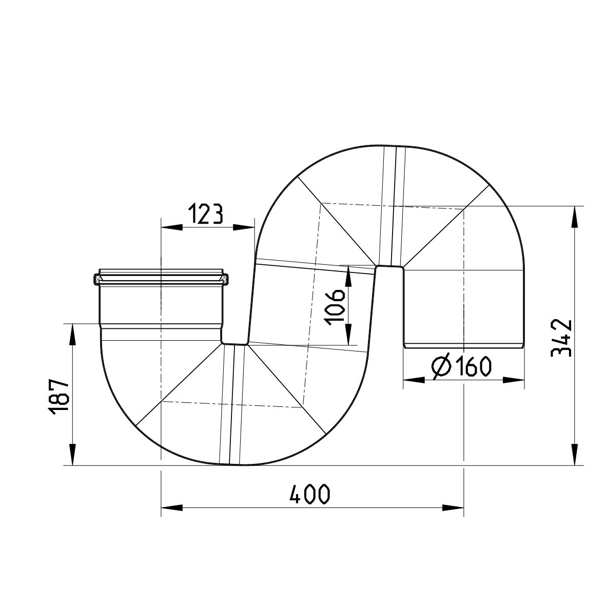 Line Drawing - Water trap-S