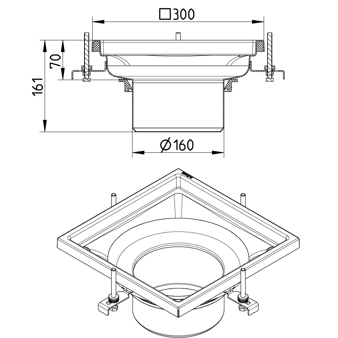 Line Drawing - Upper part-No membrane-300