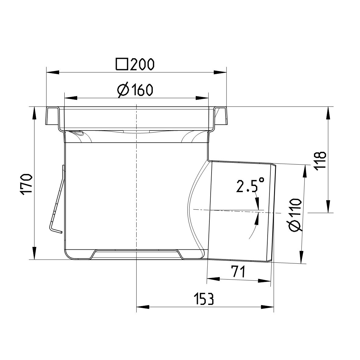 Line Drawing - Drain-No membrane-200