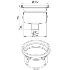 Line Drawing - Drain-No membrane-305