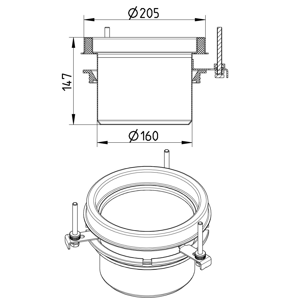 Line Drawing - Upper part-No membrane-205